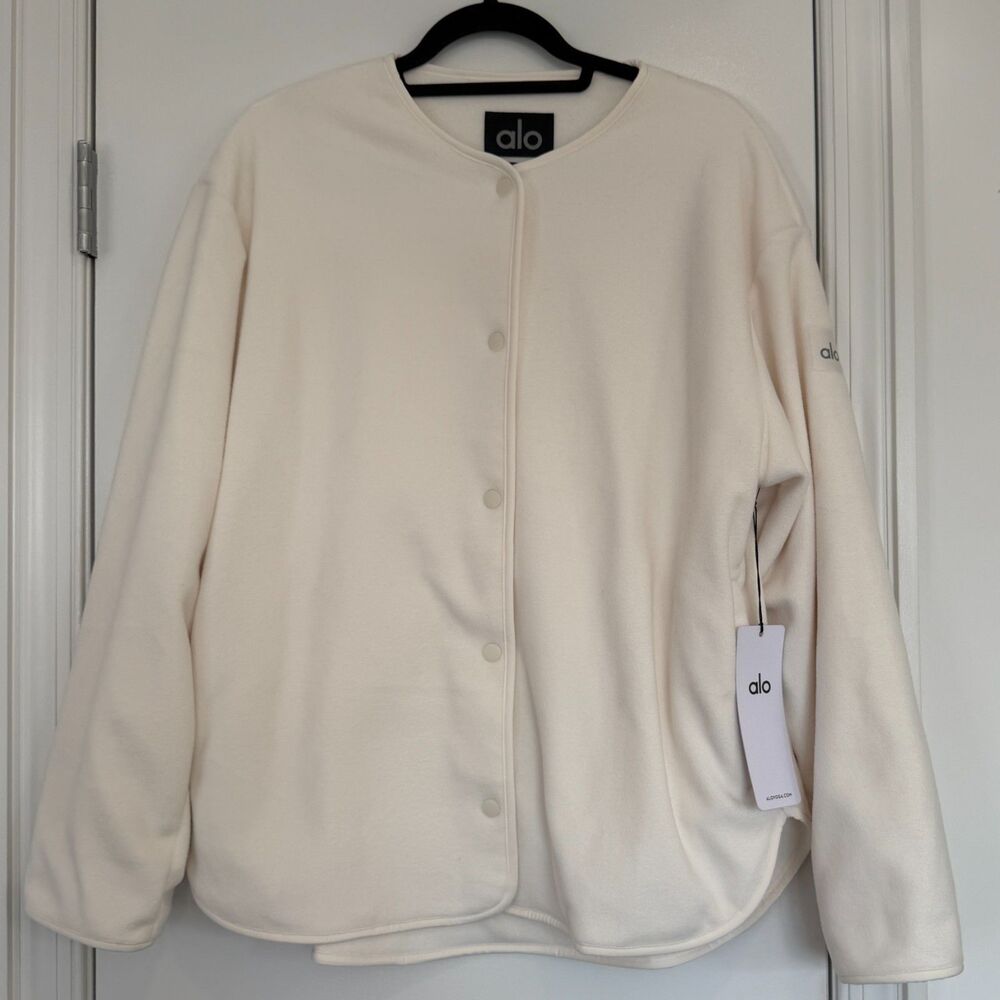 Alo Yoga Polar Fleece Take Note Jacket in Ivory White NWT Medium